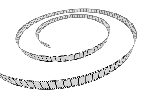 Cinema film on a white background. 3d imageの写真素材