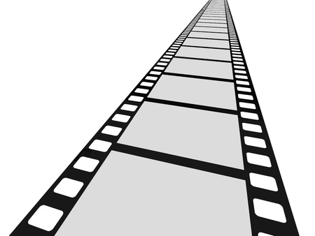 Cinema film on a white background. 3d imageの写真素材