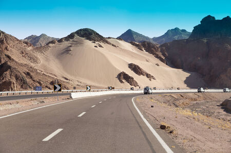 Egypt. Mountain road in the Sinai desertの写真素材