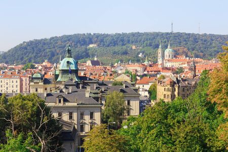 Prague the capital of the Europe state of the Czech Republic. Architecture cityscape of top view of the cityのeditorial素材