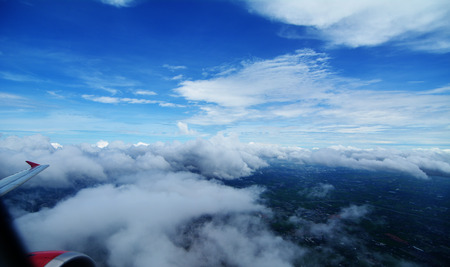 Blue sky and white cloudsの写真素材