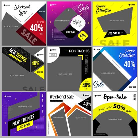 Social media template design for your business promotionのイラスト素材