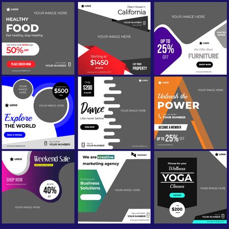 Social media template design for your business promotionのイラスト素材