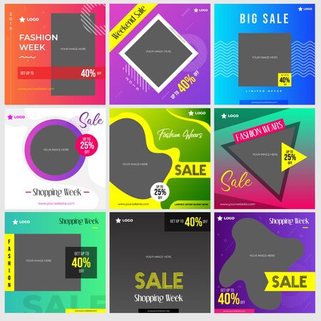 Social media template design for your business promotionのイラスト素材