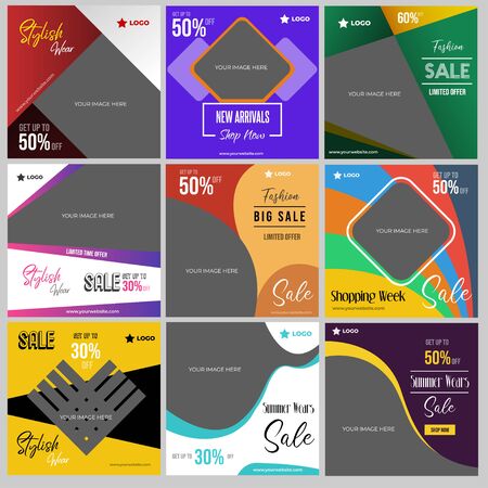 Social media template design for your business promotionのイラスト素材