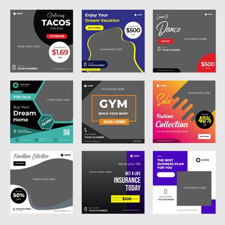 Social media template design for your business promotionのイラスト素材