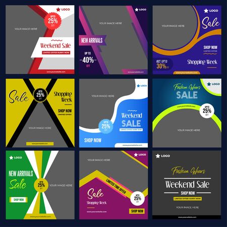 Social media template designのイラスト素材