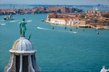 View of Venice from the island of San Giorgio Maggiore, Italyの写真素材