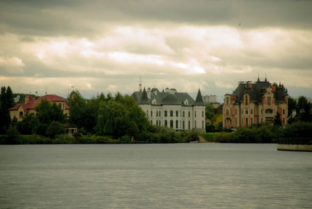 Mansions on the riverの写真素材