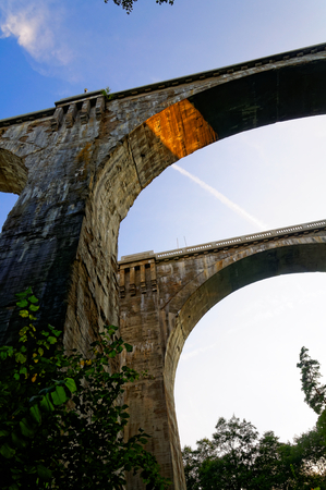 Old railway viaducts in Stanczykiの写真素材