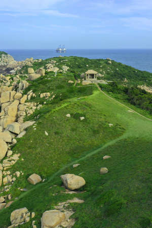 Island and lawn, a peaceful journey