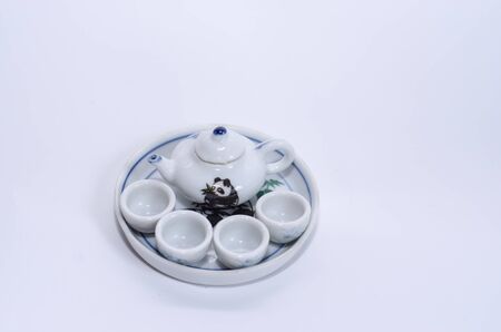 Mini ceramic tea setの写真素材