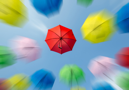 Volley flying in the blue sky の写真素材