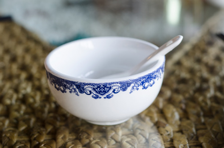 Ceramic blue and white Bowlの写真素材