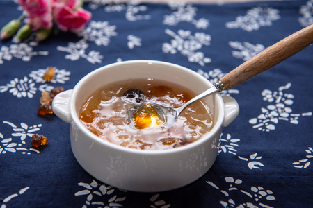 Peach tremella soupの写真素材