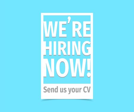 We're hiring now. Vector flat illustration on white background.のイラスト素材