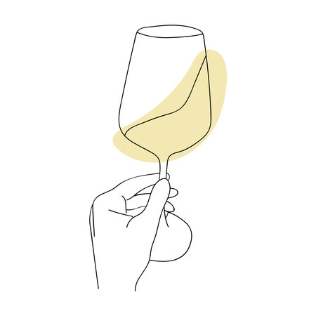 Continuous line wineglass. Vector illustration.のイラスト素材