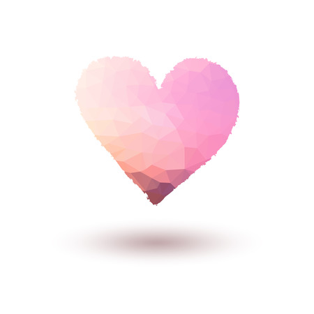 Pink vector painted heart on gradient backgroundのイラスト素材