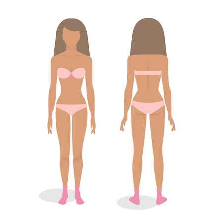 Young body of woman template,front and backのイラスト素材