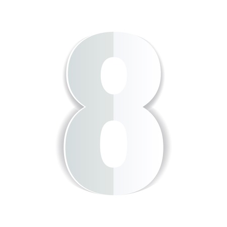 8 march Womens Day card on white background. Cut from paper. Vector illustrationのイラスト素材