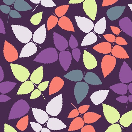 Colored pattern on leaves theme. Autumn pattern with leaves.Can be used for wallpaper, pattern fills, web page background,surface textures. Wonderful autumnal textureのイラスト素材
