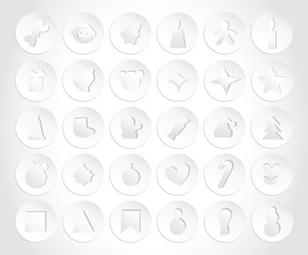 Set of Christmas Icons in paper style. Flat Style with Long Shadows. Modern Trendy Design. Vector Illustrationのイラスト素材