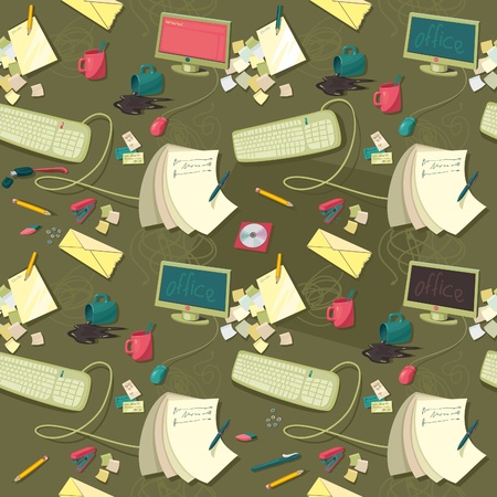 seamless vector pattern of officeのイラスト素材