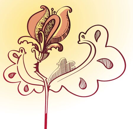  vector illustration graphic of a flower and leafのイラスト素材