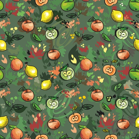 Fruits , seamless background for your design のイラスト素材