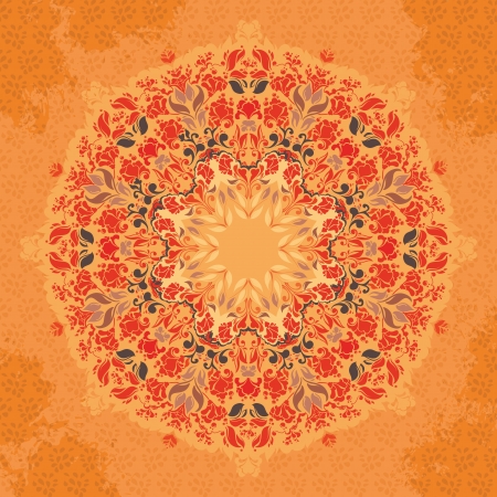 Ornamental round floral  lace pattern  kaleidoscopic floral pattern, mandala のイラスト素材