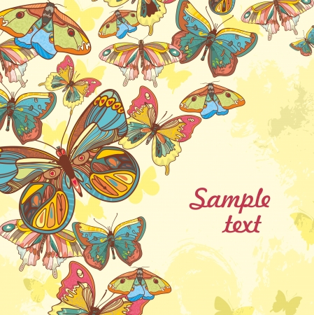Abstract  vector  background with butterfly. artistic illustrationのイラスト素材