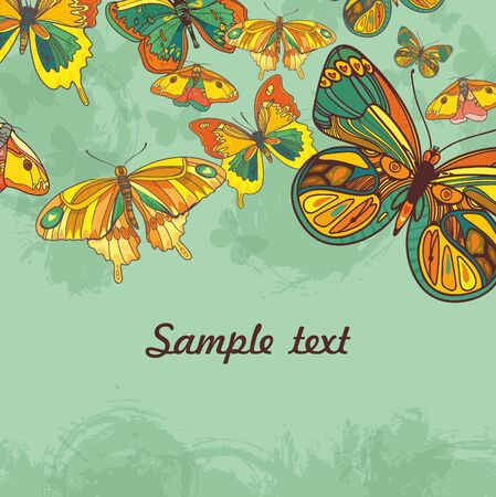 Abstract background with butterfly. artistic vector illustrationのイラスト素材