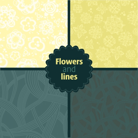 Set Seamless Patterns . Pastel Abstract ornamentsのイラスト素材