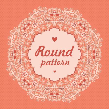 ornamental round pattern, flower decoration. space for textのイラスト素材