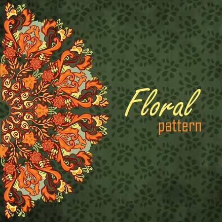 Colorful decorative autumn round backgroundのイラスト素材