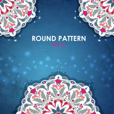 Colorful decorative round snow winter  background  Place for textのイラスト素材