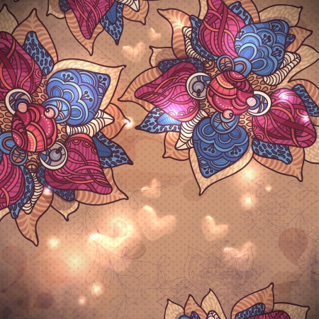 Colorful decorative floral background のイラスト素材