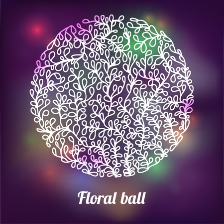 floral abstract background  stylized plants and leavesのイラスト素材