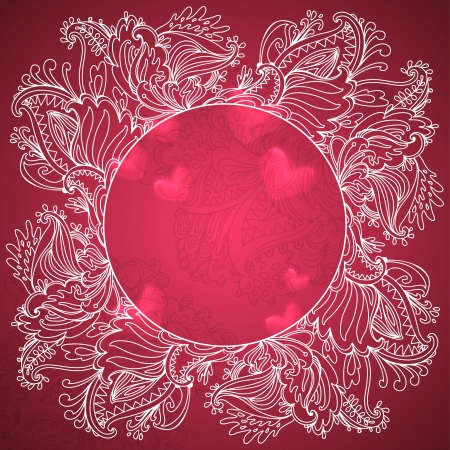 Ornamental floral lace pattern  kaleidoscopic floral pattern  greeting cardのイラスト素材