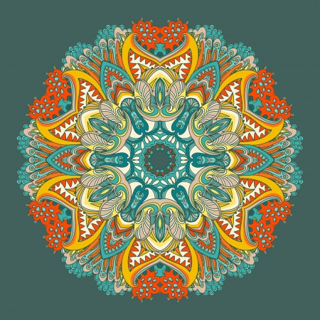 Ornamental floral lace pattern  kaleidoscopic floral pattern  greeting cardのイラスト素材