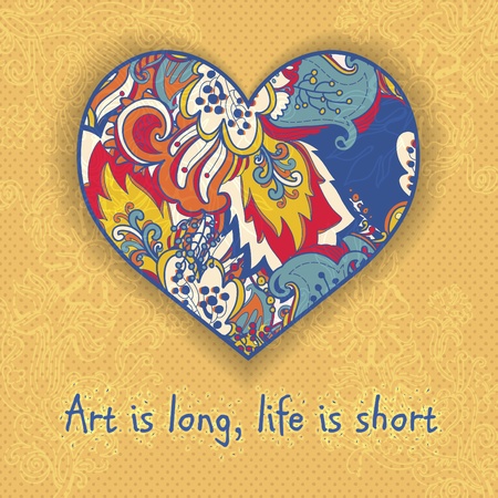 Ornamental floral lace heart pattern  heart floral pattern  greeting card のイラスト素材