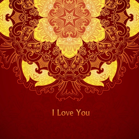 Ornamental round floral lace pattern. kaleidoscopic floral pattern, mandala.のイラスト素材