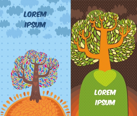 Stylized vector treeのイラスト素材