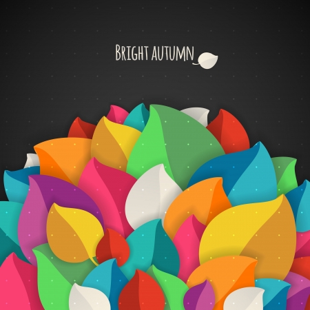 Autumn abstract vector background  simple shapes and bright colorsのイラスト素材