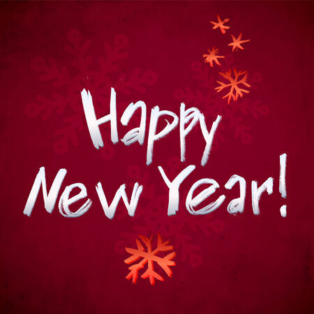 Happy New Year greeting card with lettering.のイラスト素材