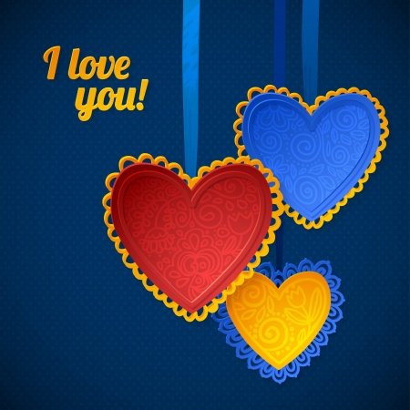 Color Heart Paper Stickers Valentine's dayのイラスト素材