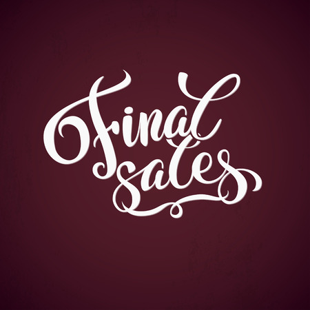 Final sales promotion calligraphical background. Final Sales Hand lettering Design Template. Typography Vector Background. Handmade calligraphy. Easy paste to any backgroundのイラスト素材