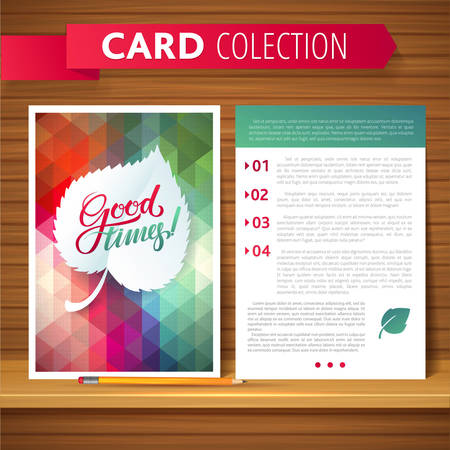 Nature rainbow leaves concept card.   Vector leaf abstract polygon backgroundのイラスト素材
