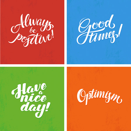 Calligraphic poster set. Hand Calligraphy card motivation template on  textured background with shadowのイラスト素材