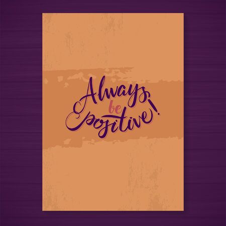 Hand Calligraphy card motivation template on wood background with shadowのイラスト素材